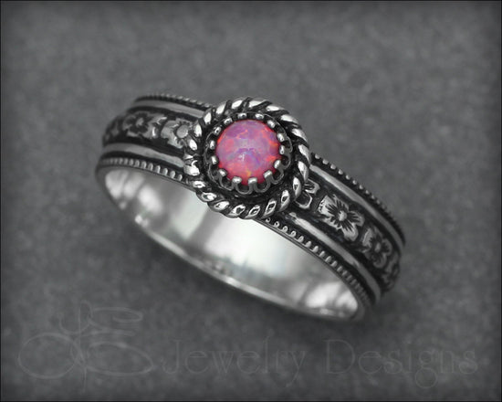 Load image into Gallery viewer, Opal or Birthstone Flower Band - LE Jewelry Designs
