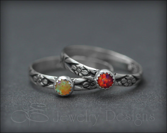 Load image into Gallery viewer, Opal Stacking Ring (4mm) - LE Jewelry Designs
