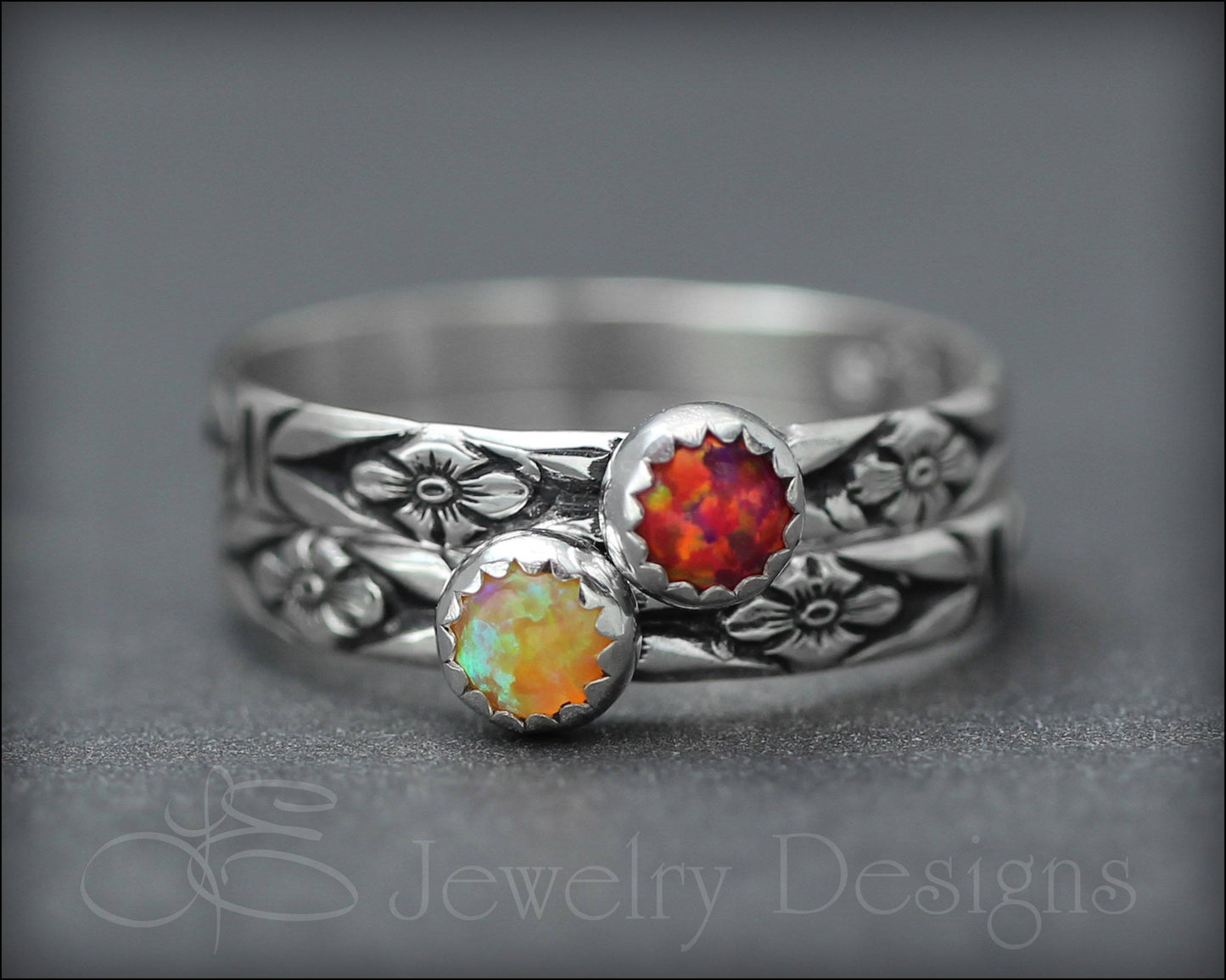 Load image into Gallery viewer, Opal Stacking Ring (4mm) - LE Jewelry Designs
