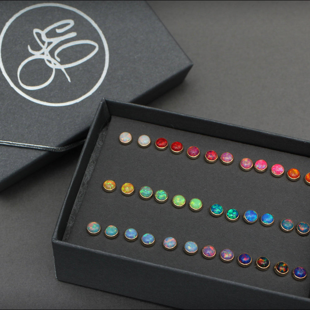 
                  
                    Opal Stud Earrings (4mm) - LE Jewelry Designs
                  
                
