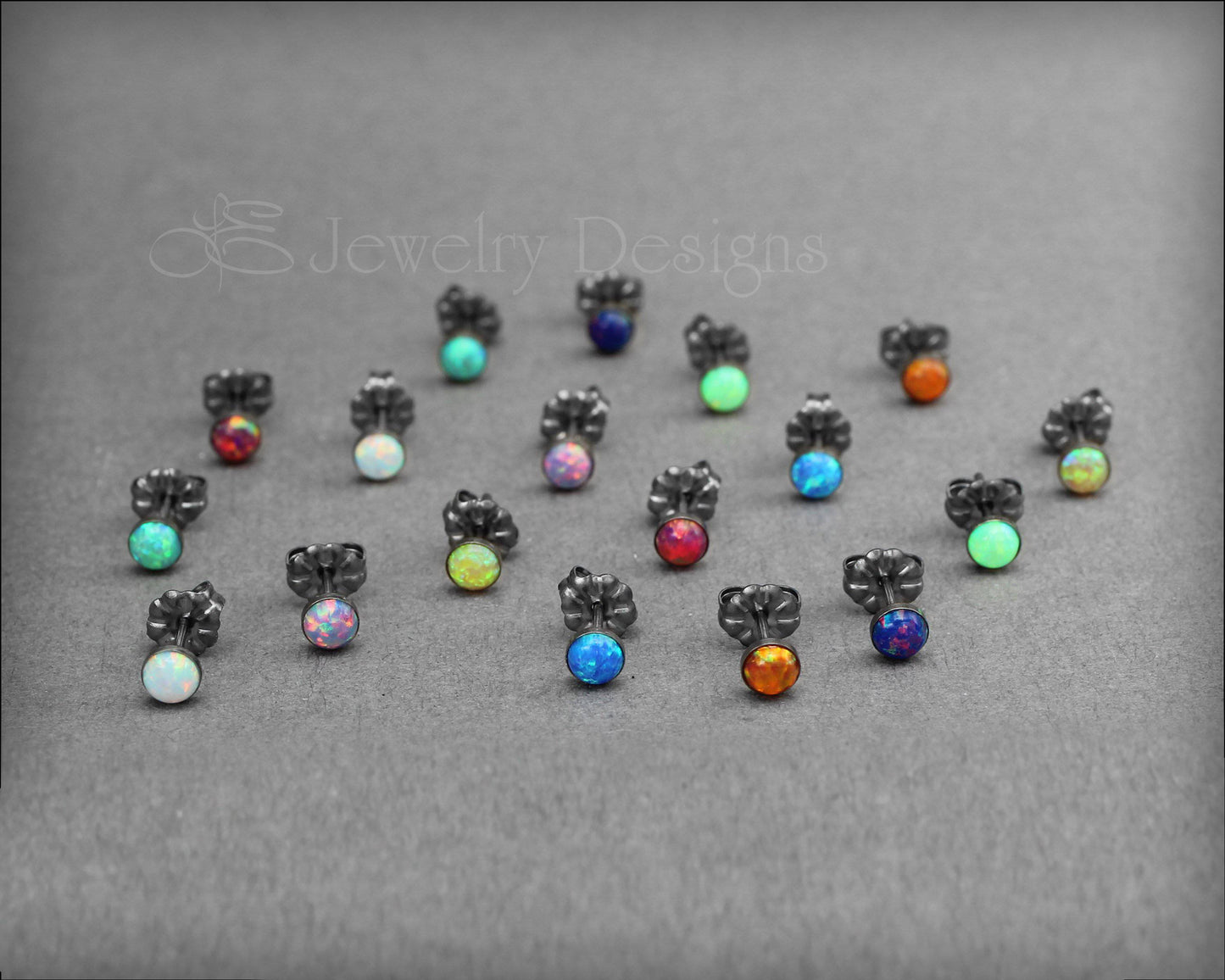 Opal Stud Earrings (4mm) - LE Jewelry Designs