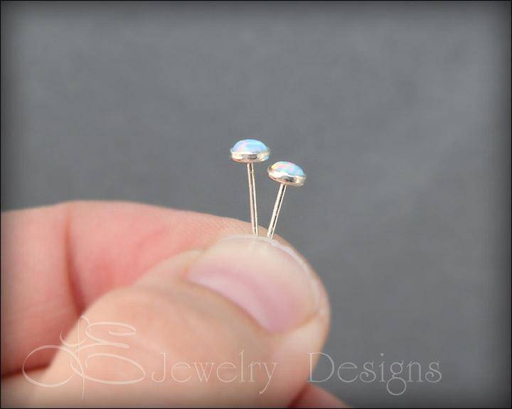 Load image into Gallery viewer, Opal Stud Earrings (4mm) - LE Jewelry Designs
