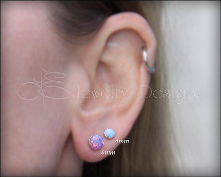 Opal Stud Earrings (4mm) - LE Jewelry Designs