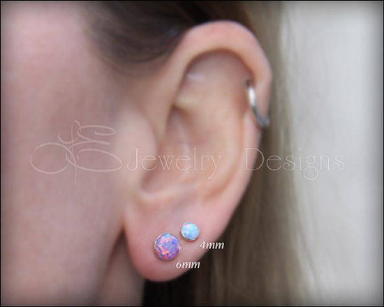 Load image into Gallery viewer, Opal Stud Earrings (4mm) - LE Jewelry Designs
