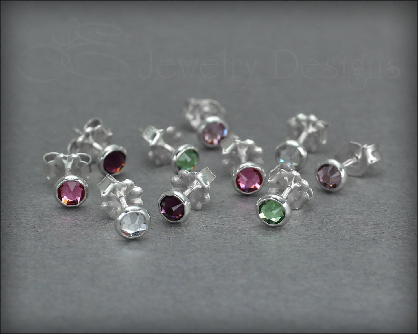 Birthstone Stud Earrings (silver or gold-filled) - LE Jewelry Designs