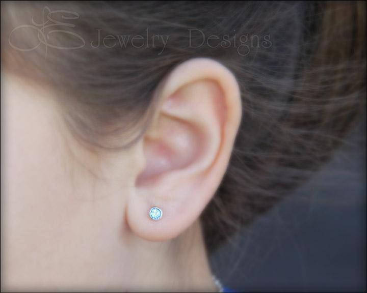 Birthstone Stud Earrings (silver or gold-filled) - LE Jewelry Designs