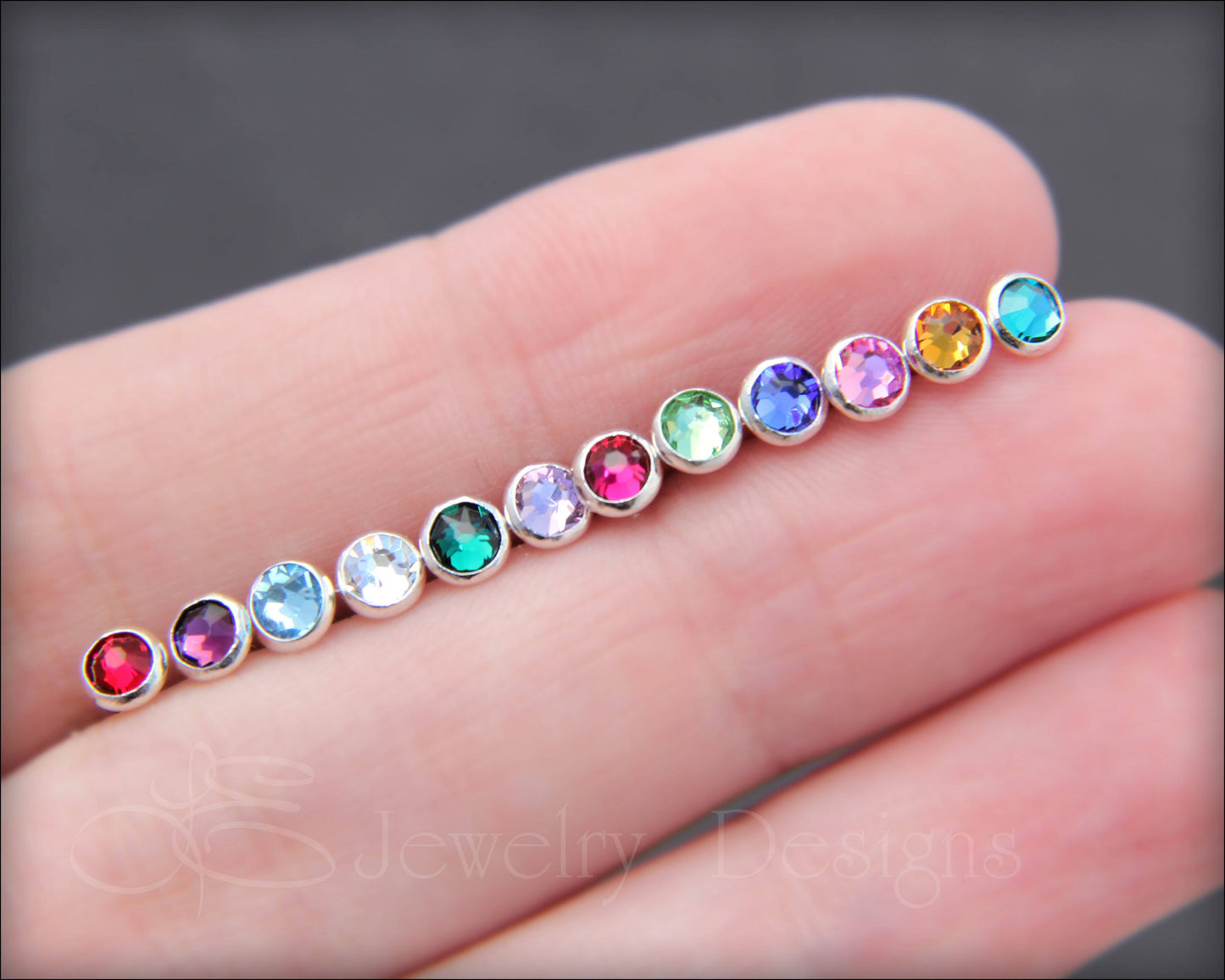 Birthstone Stud Earrings (silver or gold-filled) - LE Jewelry Designs