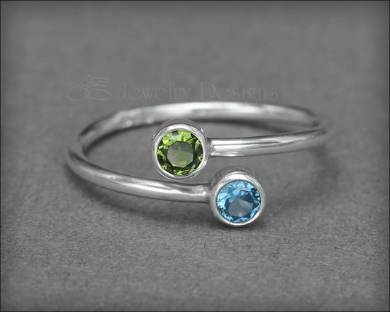 Load image into Gallery viewer, Sterling Dual Birthstone or Opal Ring - LE Jewelry Designs
