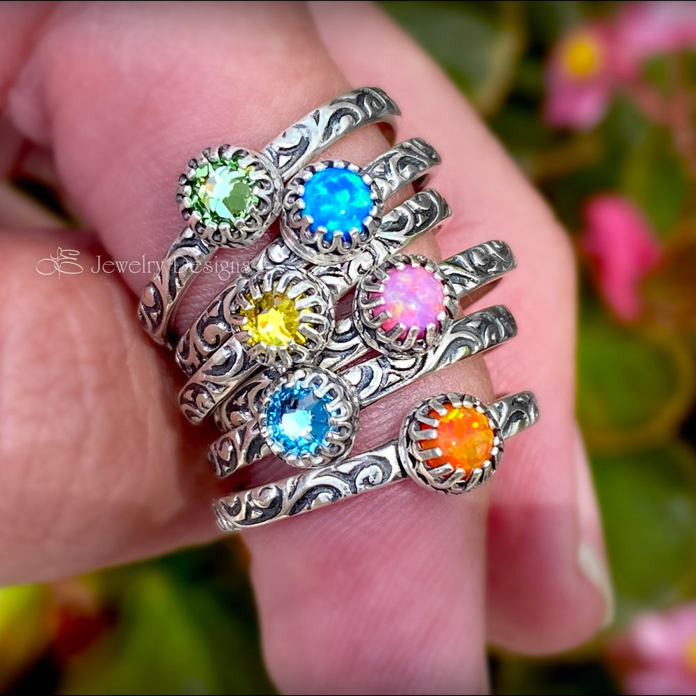 
                  
                    Gallery Set Birthstone or Opal Ring - LE Jewelry Designs
                  
                