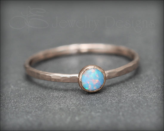Load image into Gallery viewer, Gold Opal Stacking Ring - (4mm) - LE Jewelry Designs
