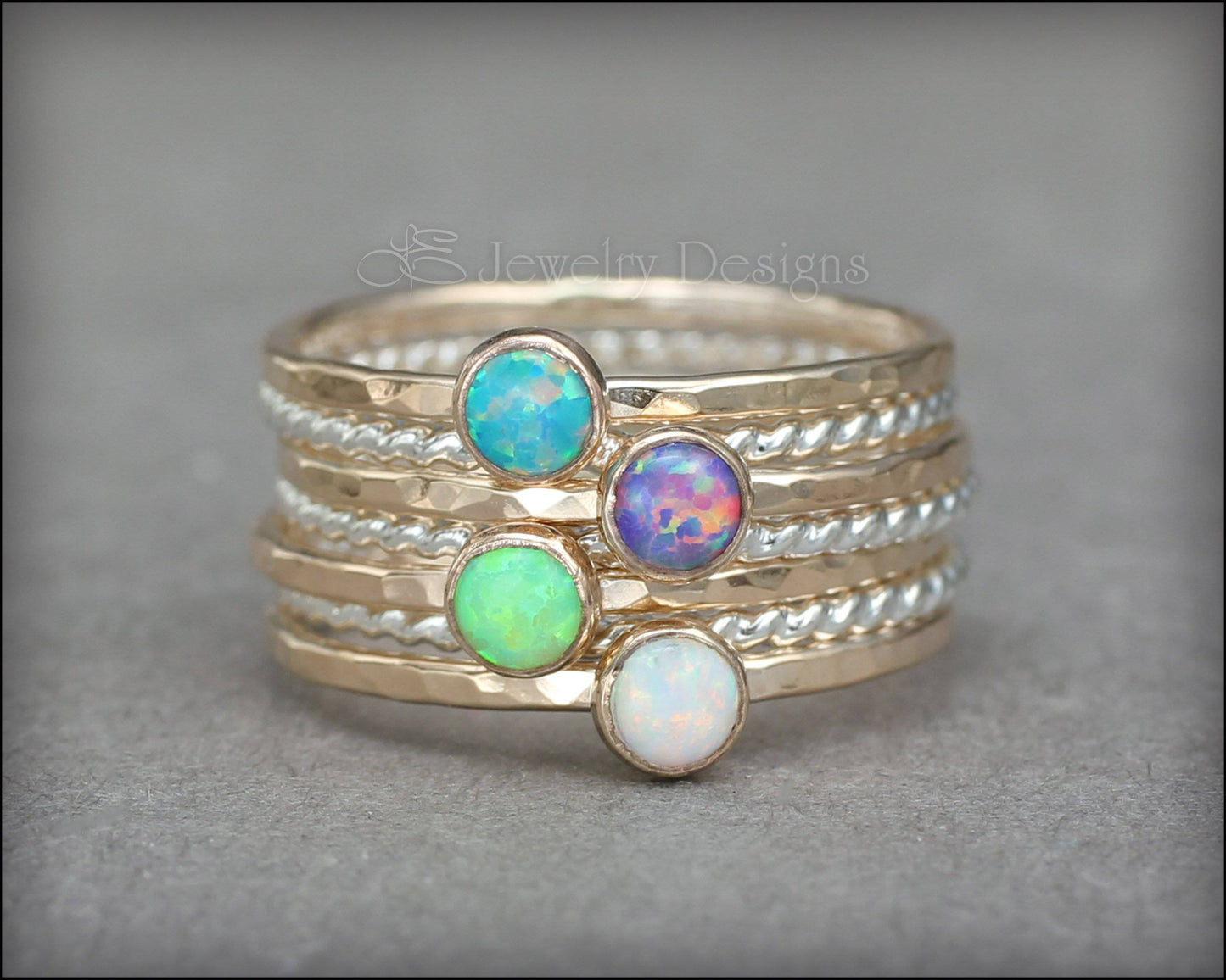 Opal Ring Set - (with 4 opals) - LE Jewelry Designs