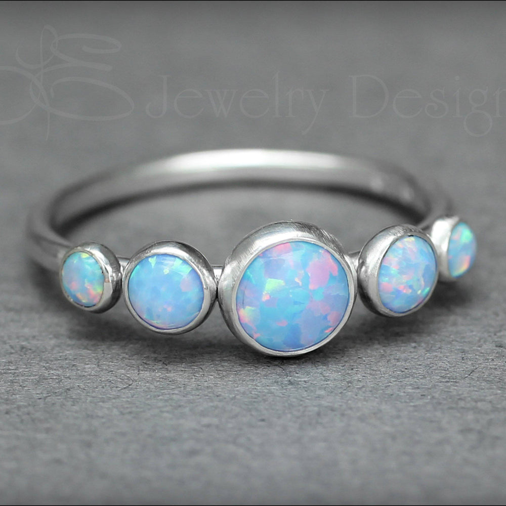 
                  
                    5-Stone Sterling Opal Ring - LE Jewelry Designs
                  
                