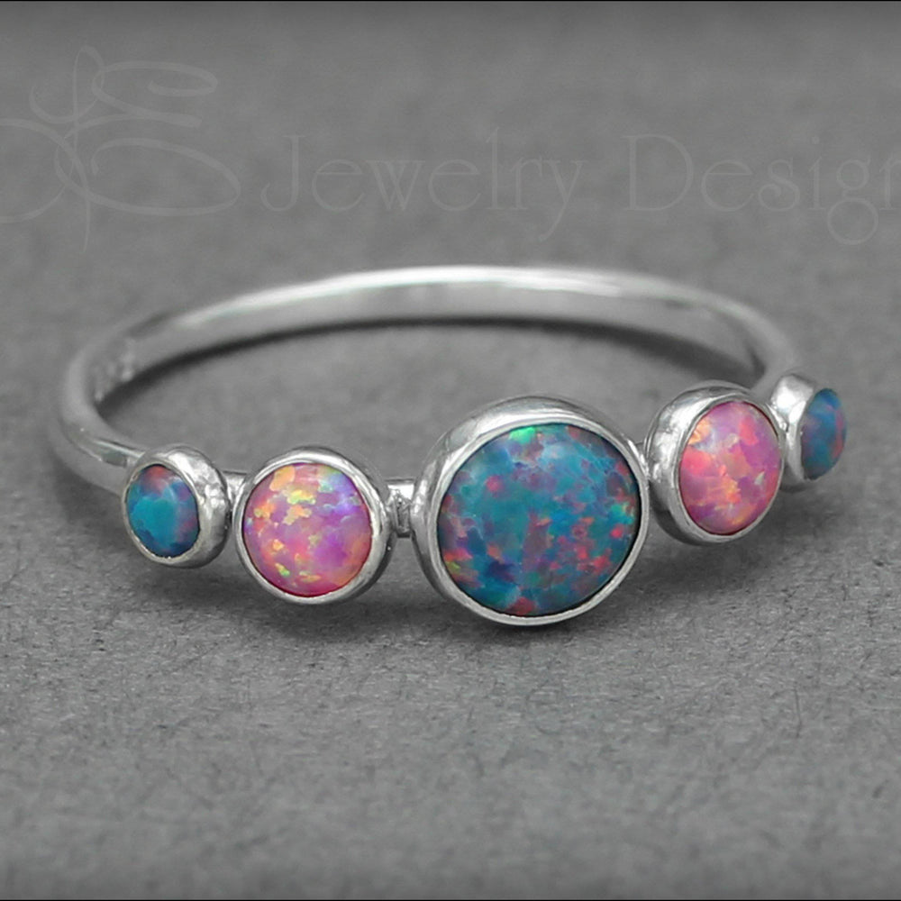 
                  
                    5-Stone Sterling Opal Ring - LE Jewelry Designs
                  
                