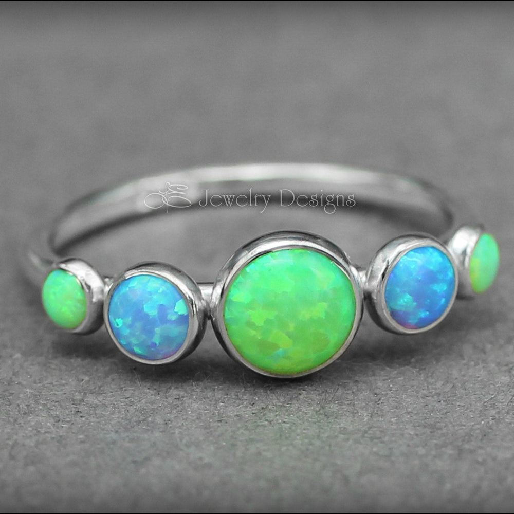 
                  
                    5-Stone Sterling Opal Ring - LE Jewelry Designs
                  
                