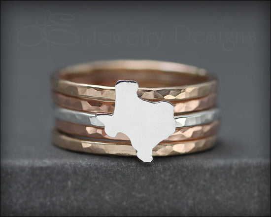 Texas Ring Set - (sterling, 14k gold) - LE Jewelry Designs