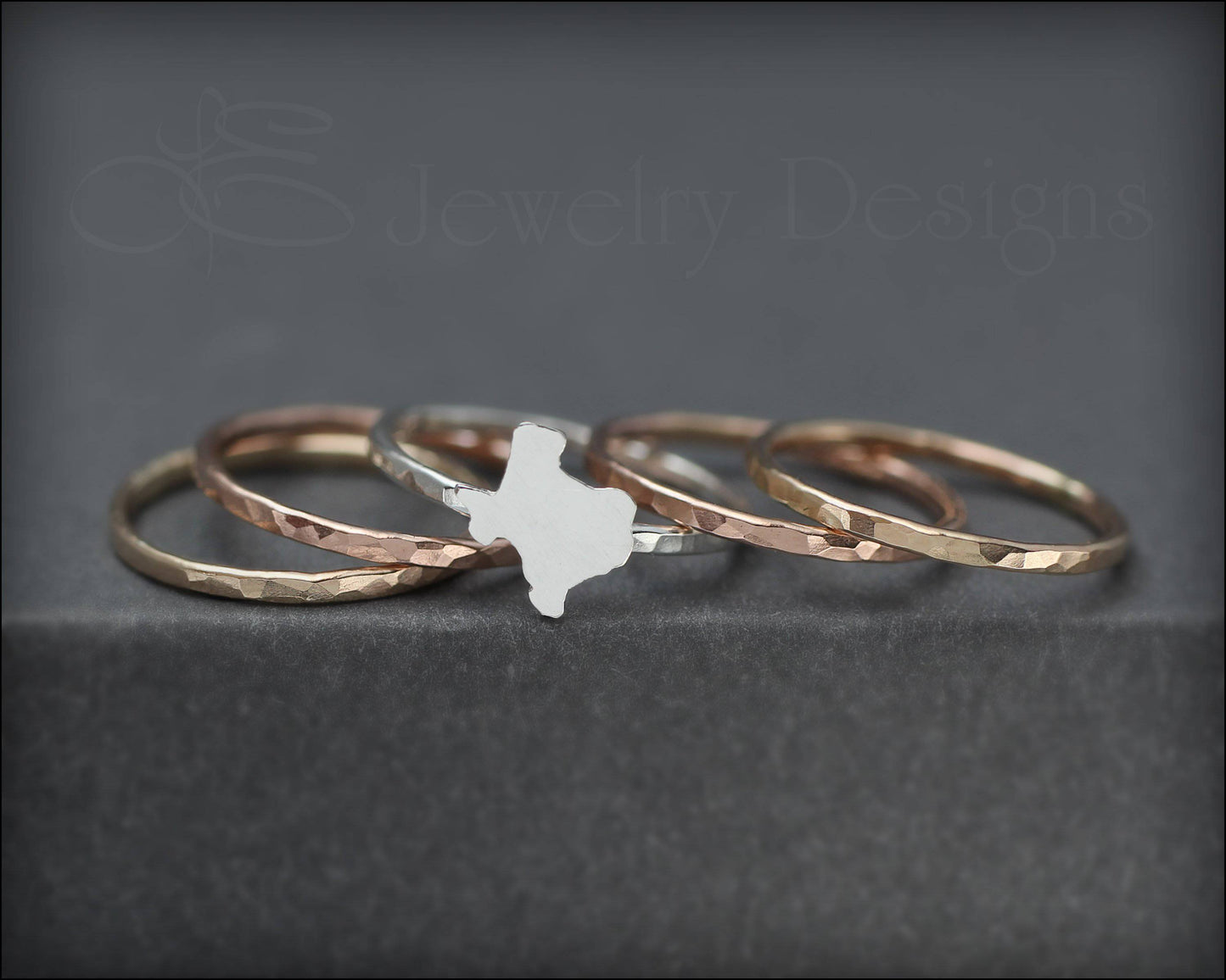 Texas Ring Set - (sterling, 14k gold) - LE Jewelry Designs