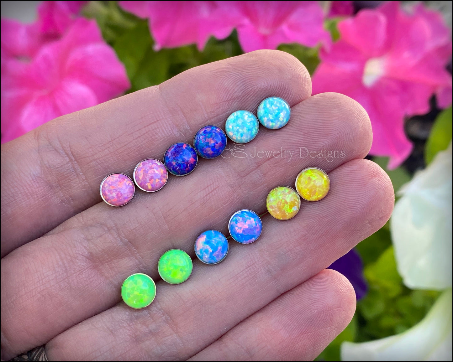 Opal Stud Earrings (6mm) - LE Jewelry Designs
