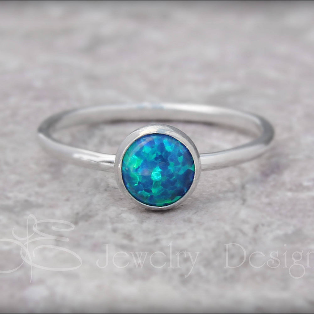 
                  
                    Silver Opal Stacking Ring - (6mm) - LE Jewelry Designs
                  
                