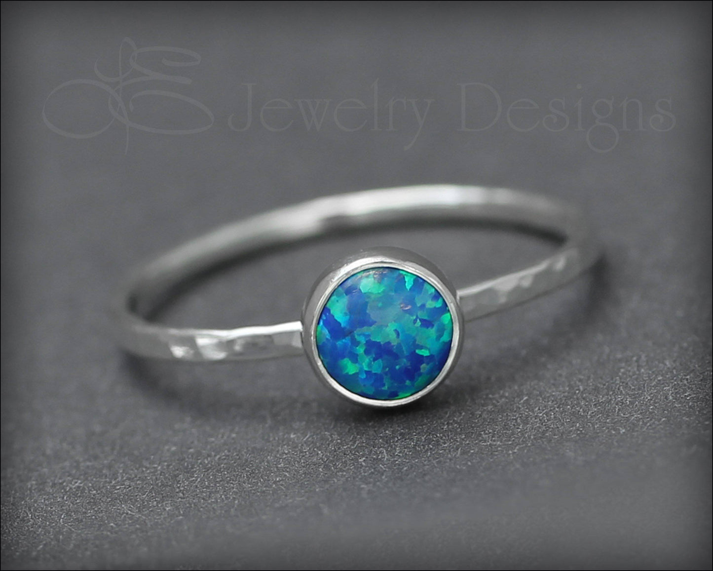 Silver Opal Stacking Ring - (6mm) - LE Jewelry Designs