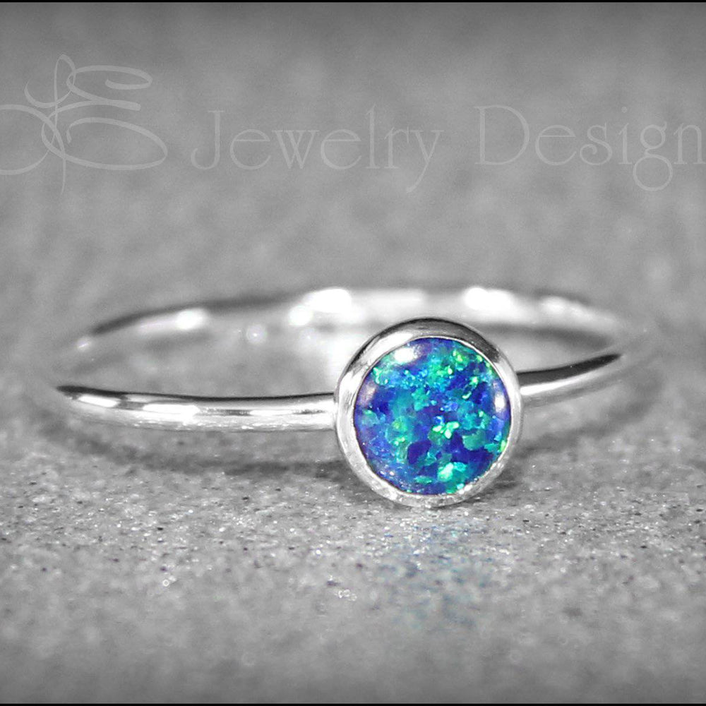 
                  
                    Silver Opal Stacking Ring - (6mm) - LE Jewelry Designs
                  
                