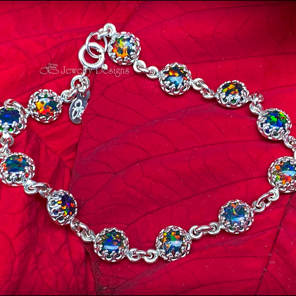 
                  
                    Sterling Silver Opal Link Bracelet (choose colors) - LE Jewelry Designs
                  
                