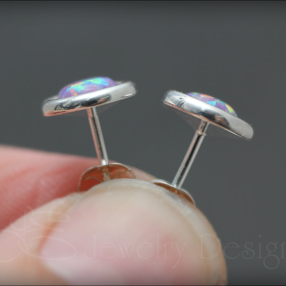 
                  
                    Sterling Silver Opal Saucer Stud Earrings (8mm) - LE Jewelry Designs
                  
                