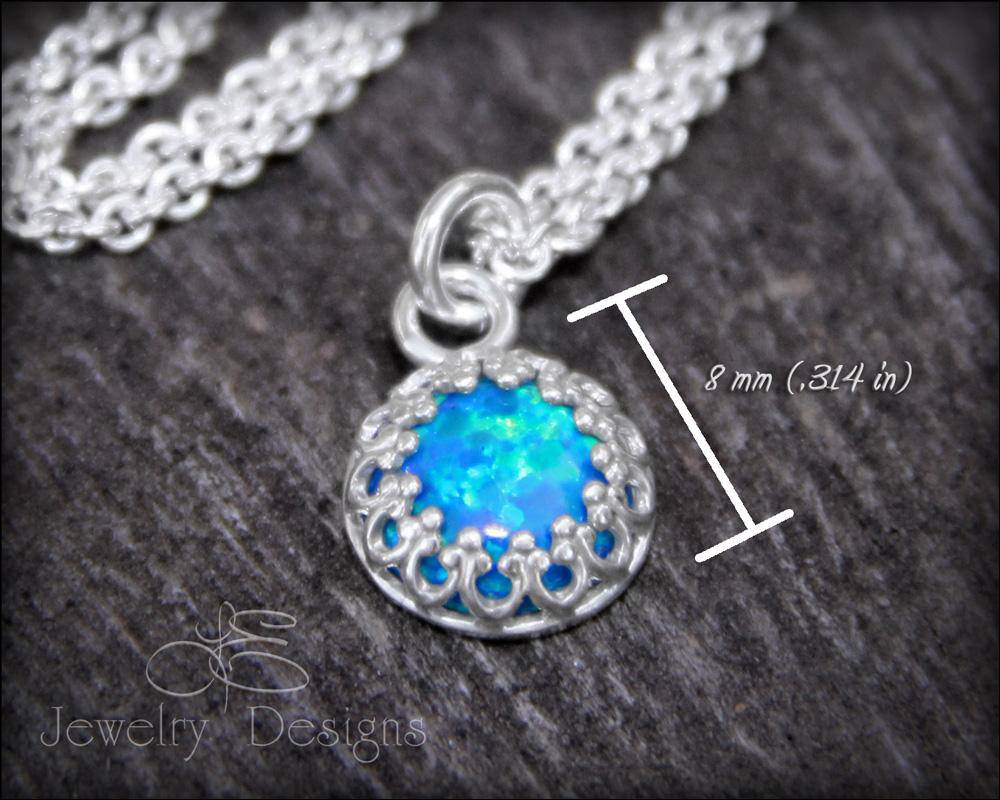 Silver Opal Necklace (choose color) - LE Jewelry Designs