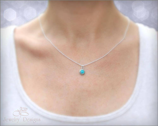 Silver Opal Necklace (choose color) - LE Jewelry Designs