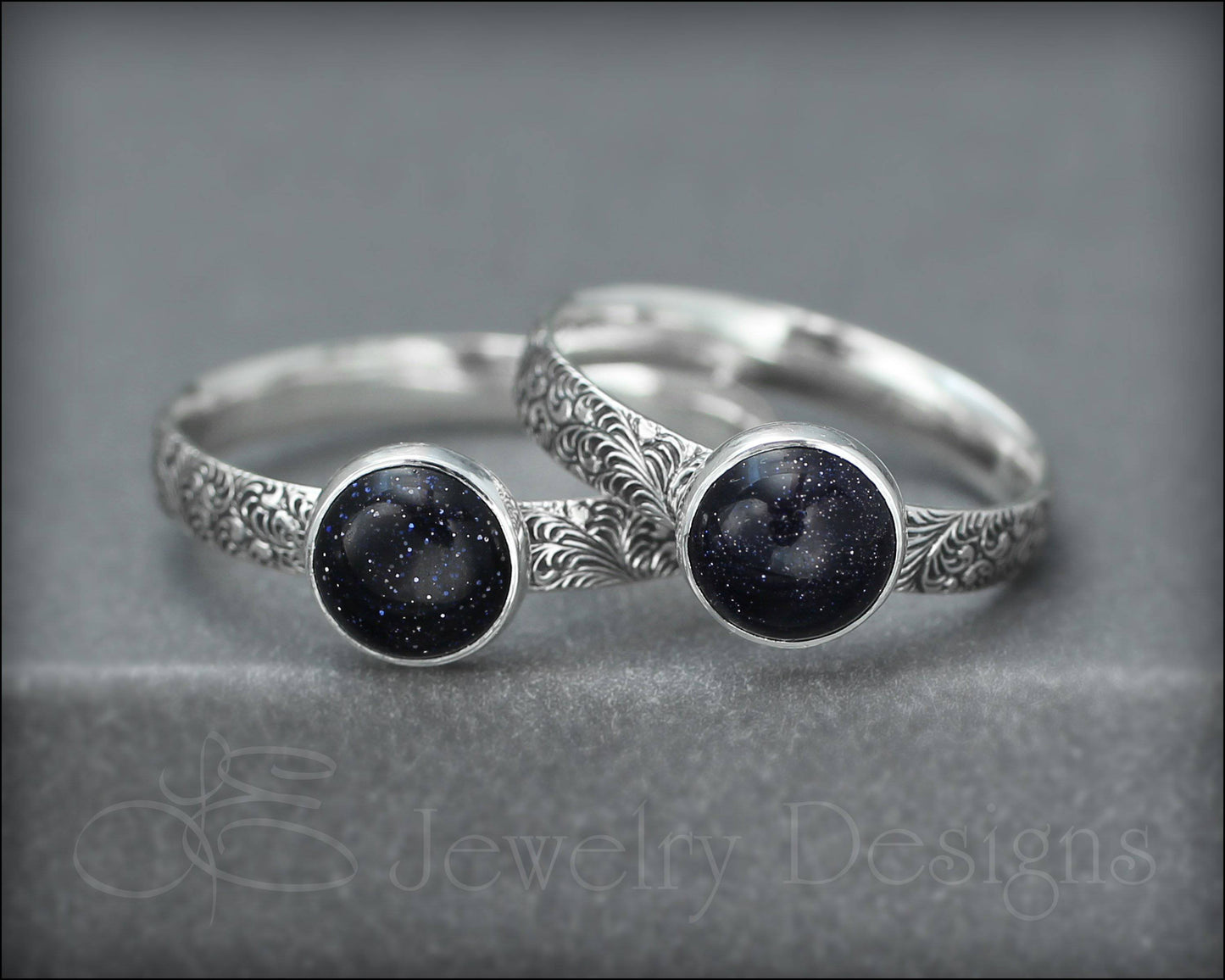 Blue Goldstone Galaxy Ring - LE Jewelry Designs