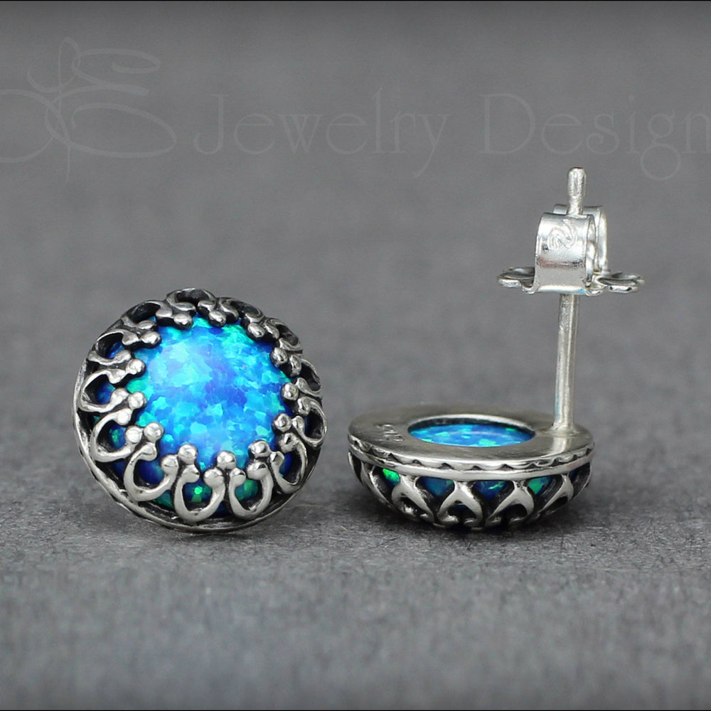
                  
                    Sterling Gallery Opal Studs - LE Jewelry Designs
                  
                