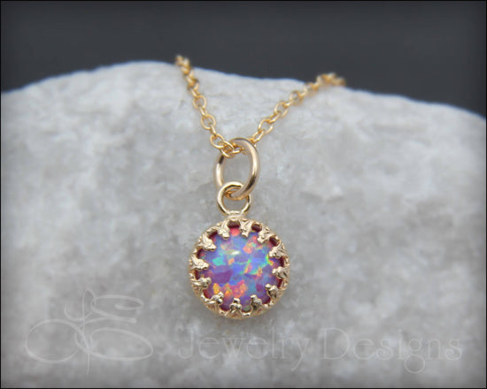 Load image into Gallery viewer, Gold Opal Necklace (choose color) - LE Jewelry Designs
