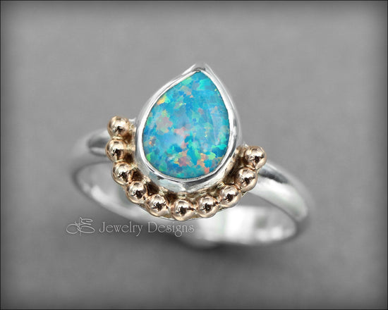 Load image into Gallery viewer, Pear Shaped Opal Ring - (choose color) - LE Jewelry Designs
