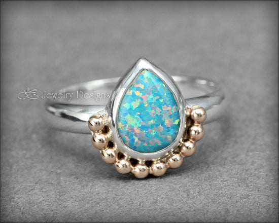 Pear Shaped Opal Ring - (choose color) - LE Jewelry Designs