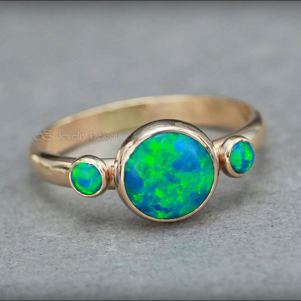 14k Gold-Filled Opal Trio Ring - LE Jewelry Designs