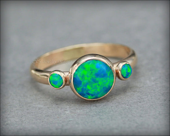 Load image into Gallery viewer, 14k Gold-Filled Opal Trio Ring - LE Jewelry Designs

