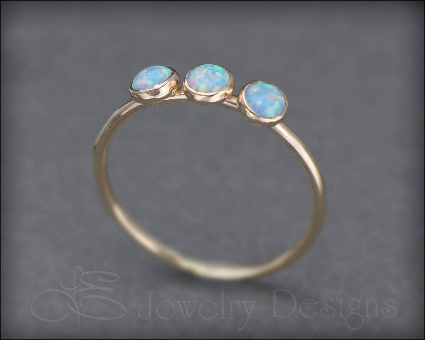 3-Stone Gold-Filled Opal Ring - LE Jewelry Designs