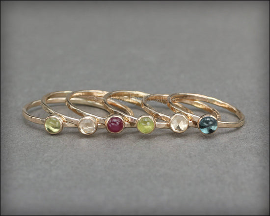 Load image into Gallery viewer, Gemstone Stacking Ring - (silver, gold) - LE Jewelry Designs
