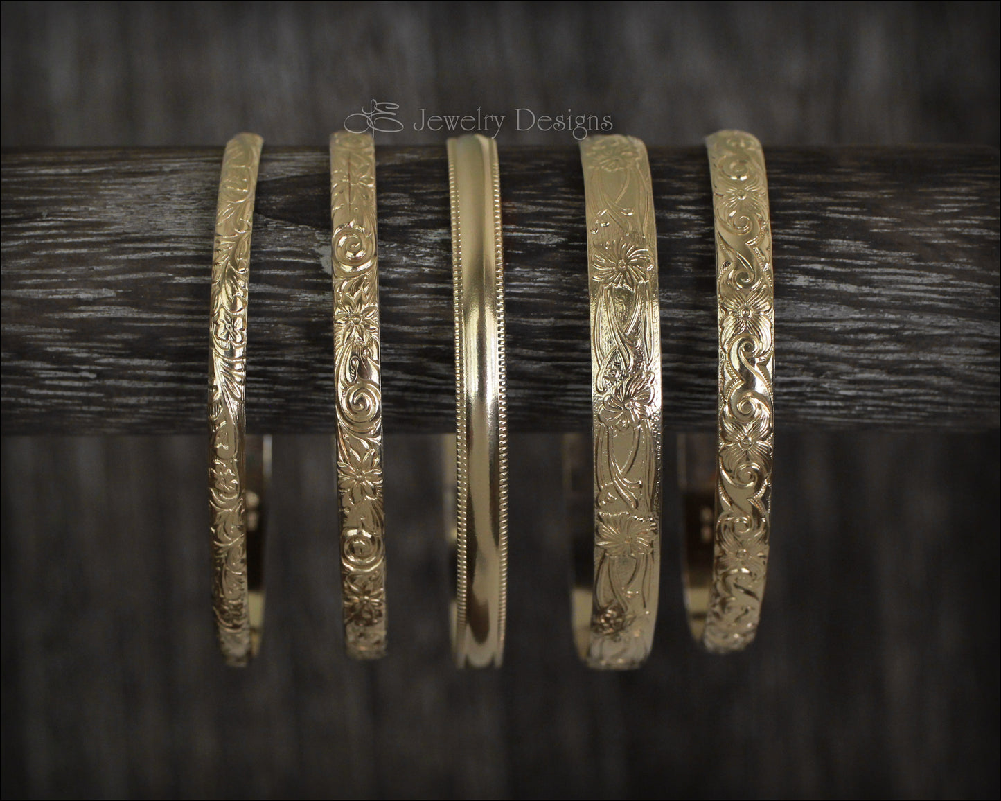 Gold-Filled Pattern Cuff Bracelets - LE Jewelry Designs