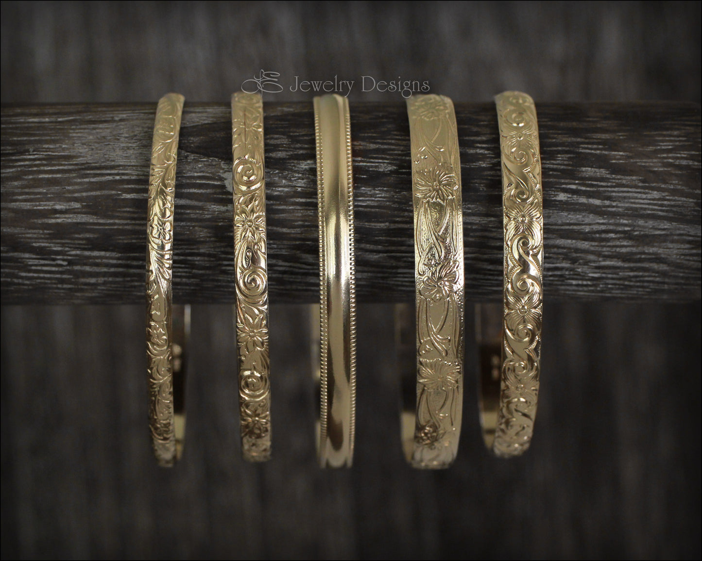 Load image into Gallery viewer, Gold-Filled Pattern Cuff Bracelets - LE Jewelry Designs
