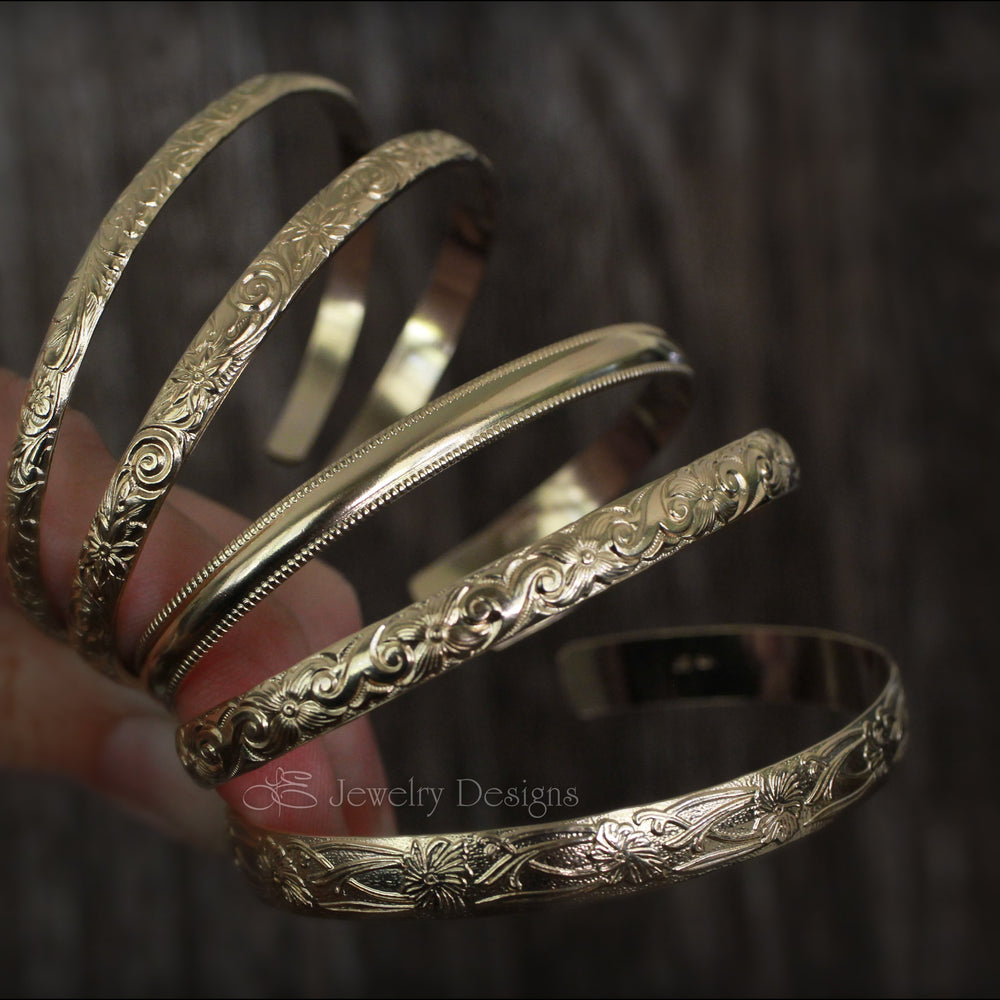 
                  
                    Gold-Filled Pattern Cuff Bracelets - LE Jewelry Designs
                  
                