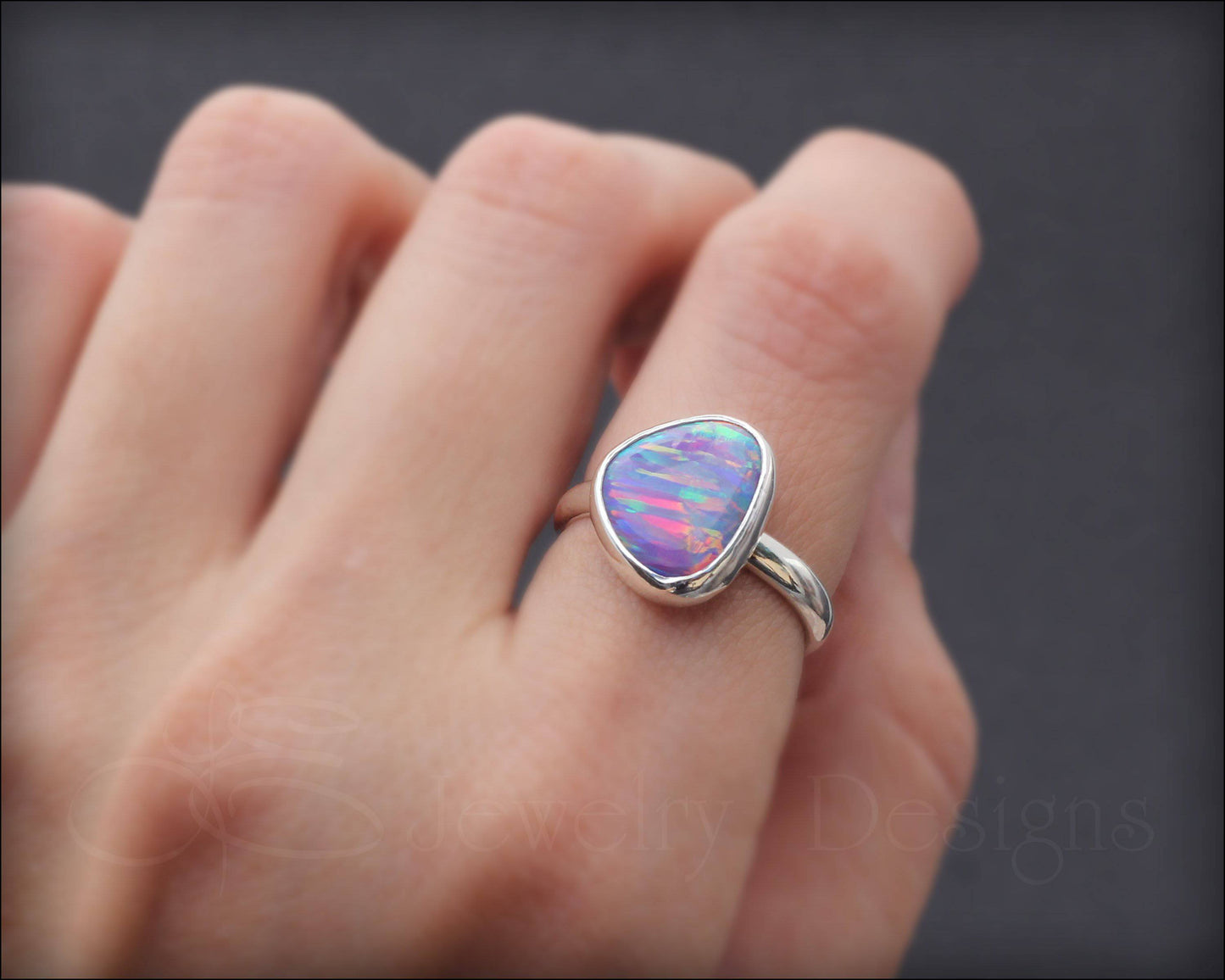 Sterling Opal Ring - (choose your color) - LE Jewelry Designs