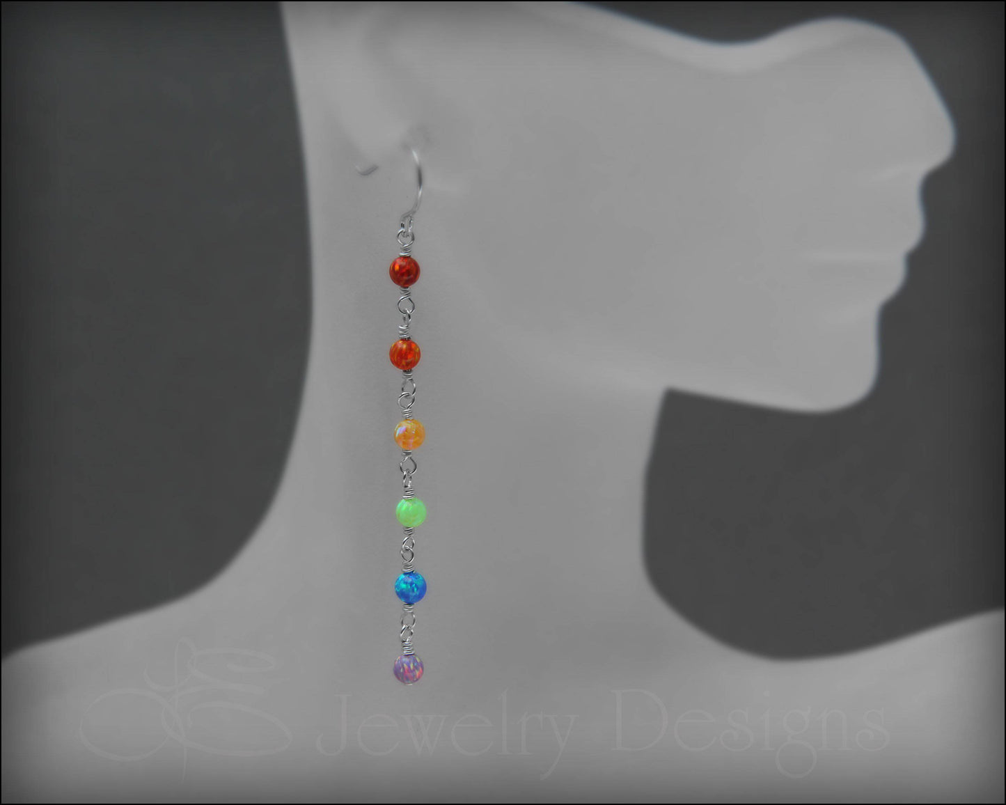 Long Opal Beaded Earrings - LE Jewelry Designs