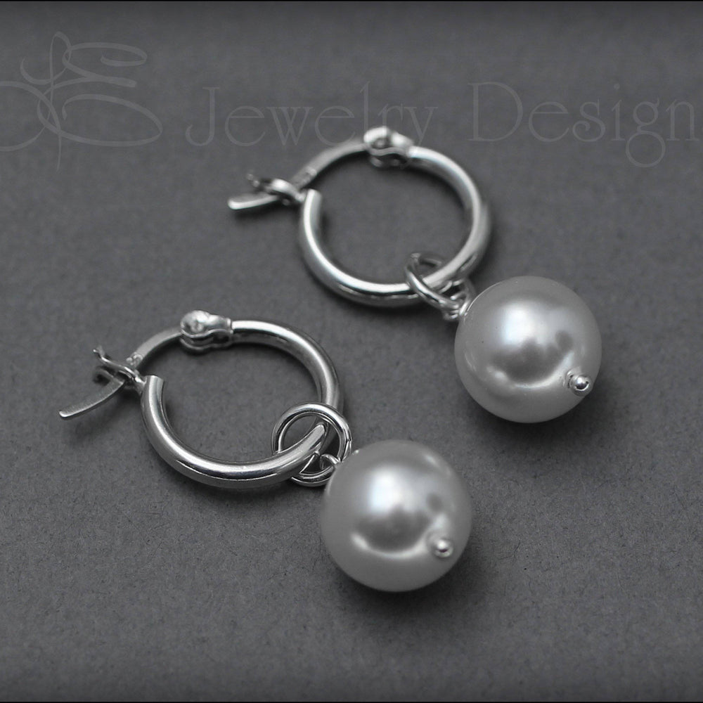 Interchangeable Pearl Earrings - (choose color) - LE Jewelry Designs