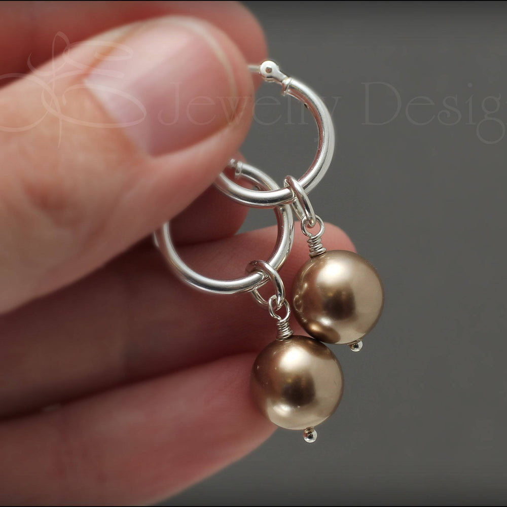 Interchangeable Pearl Earrings - (choose color) - LE Jewelry Designs