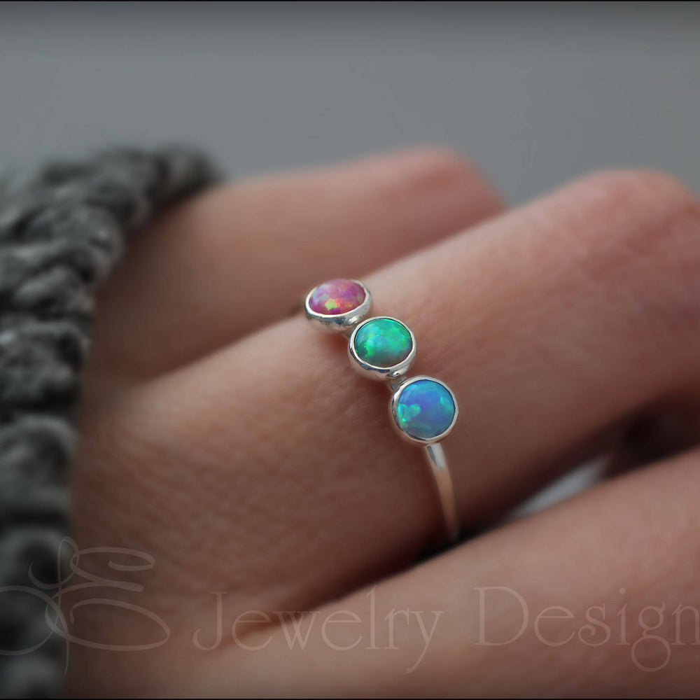 
                  
                    Three Birthstone or Opal Ring - LE Jewelry Designs
                  
                