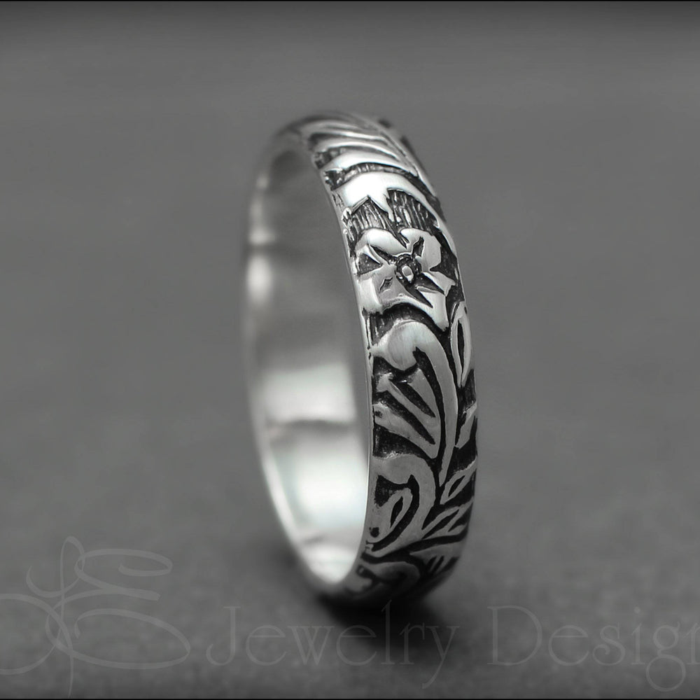 Sterling Silver Floral Band - LE Jewelry Designs
