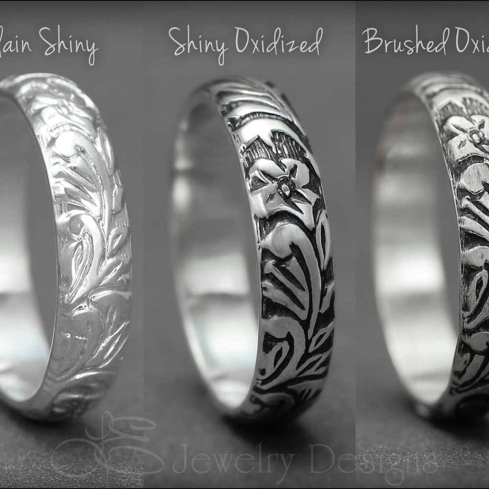 Sterling Silver Floral Band - LE Jewelry Designs