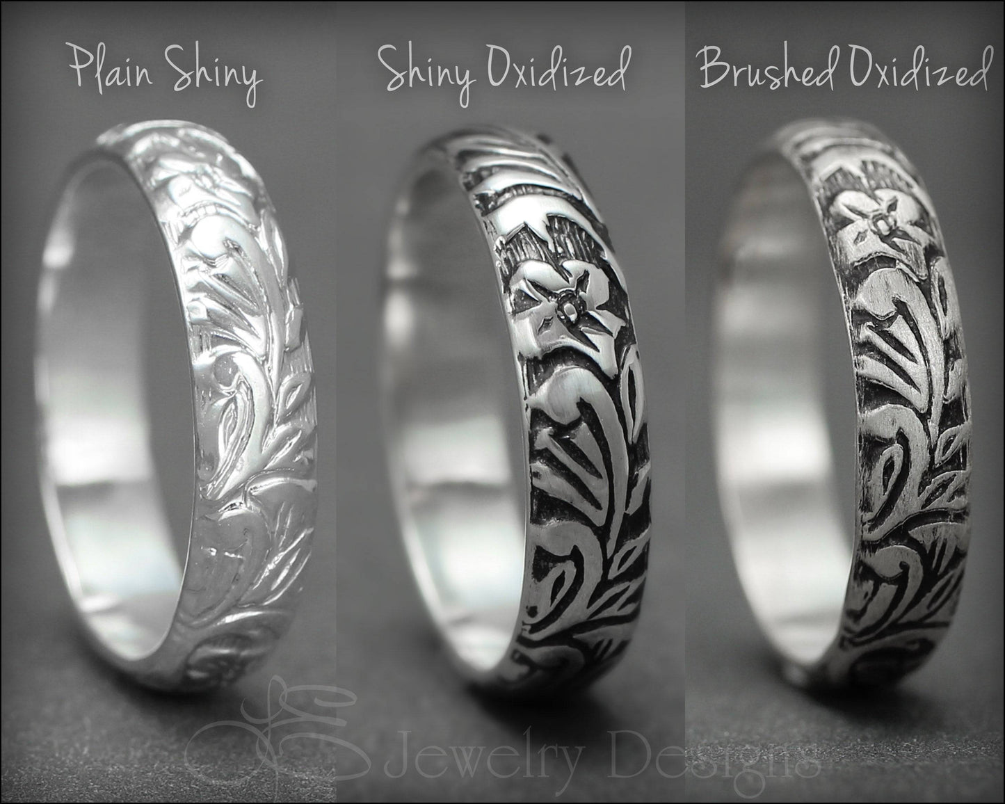 Sterling Silver Floral Band - LE Jewelry Designs