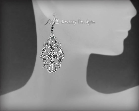 Sterling Filigree Compass Earrings - LE Jewelry Designs