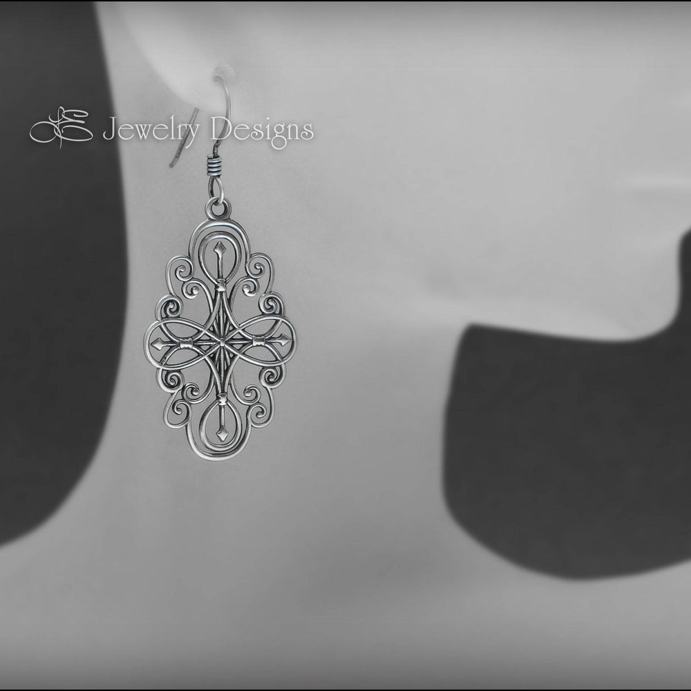 
                  
                    Sterling Filigree Compass Earrings - LE Jewelry Designs
                  
                